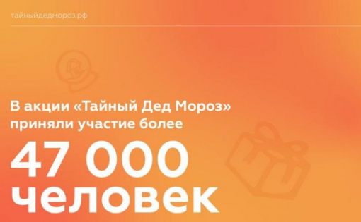 В акции «Тайный Дед Мороз» приняли участие более 47 000 человек